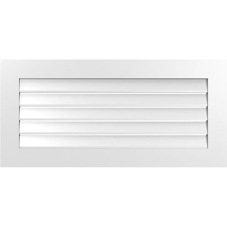 Ekena Millwork Vertical Surface Mount PVC Gable Vent: Functional, w/ 3-1/2"W x 1"P Standard Frame, 42"W x 20"H GVPVE42X2001SF